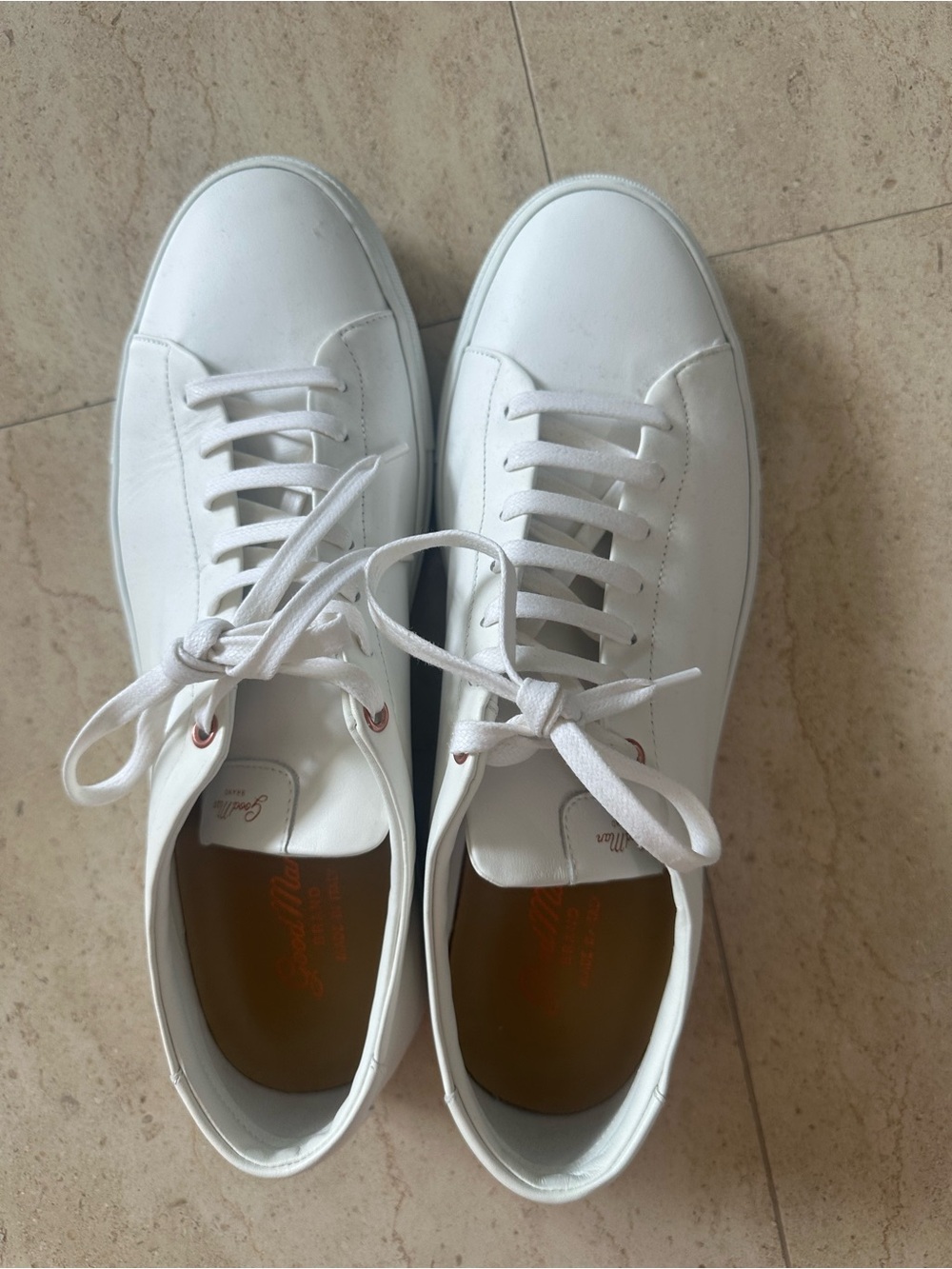 Good Man Brand White Leather Low-Top Sneakers - Picture 2 of 6
